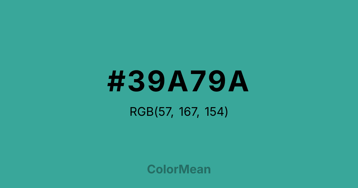 #39A79A color swatch