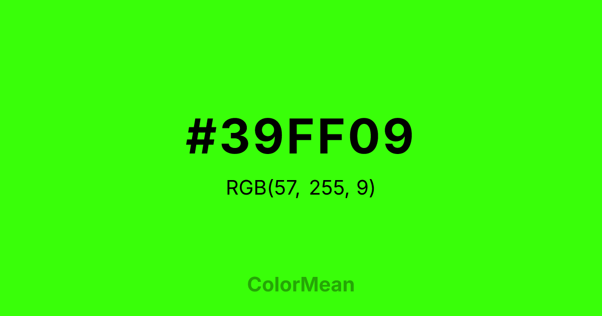 #39FF09 color swatch