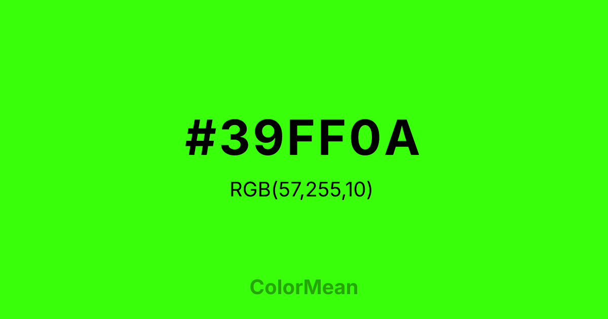 #39FF0A color swatch