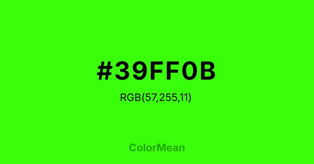 #39FF0B color swatch