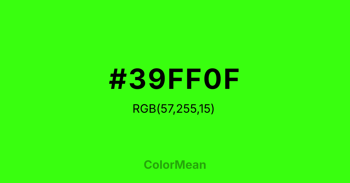 #39FF0F color swatch