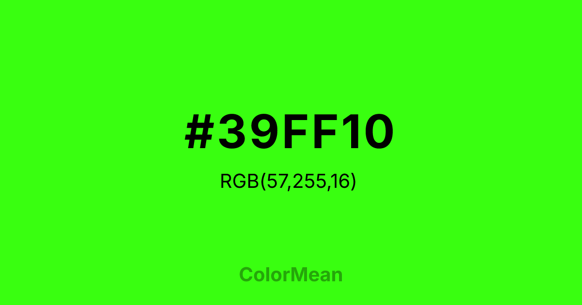 #39FF10 color swatch