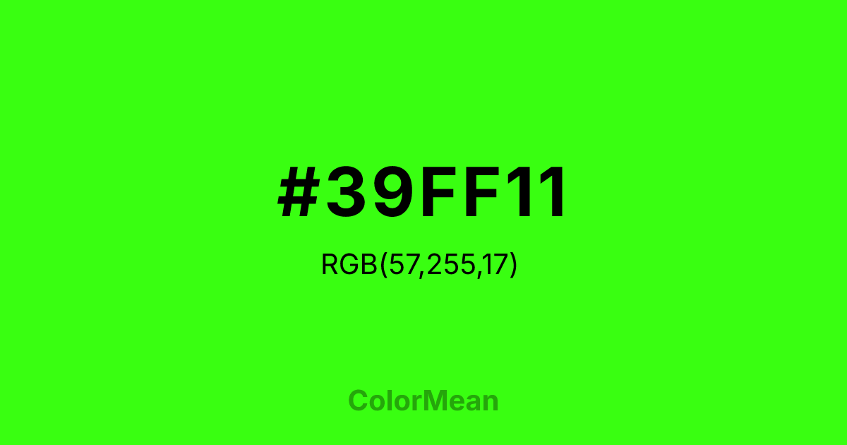 #39FF11 color swatch
