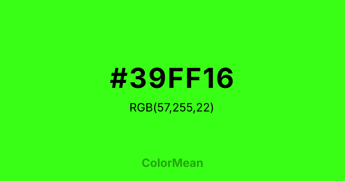 #39FF16 color swatch