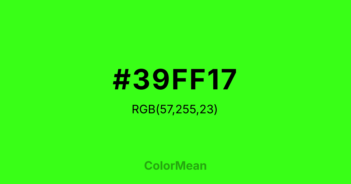 #39FF17 color swatch