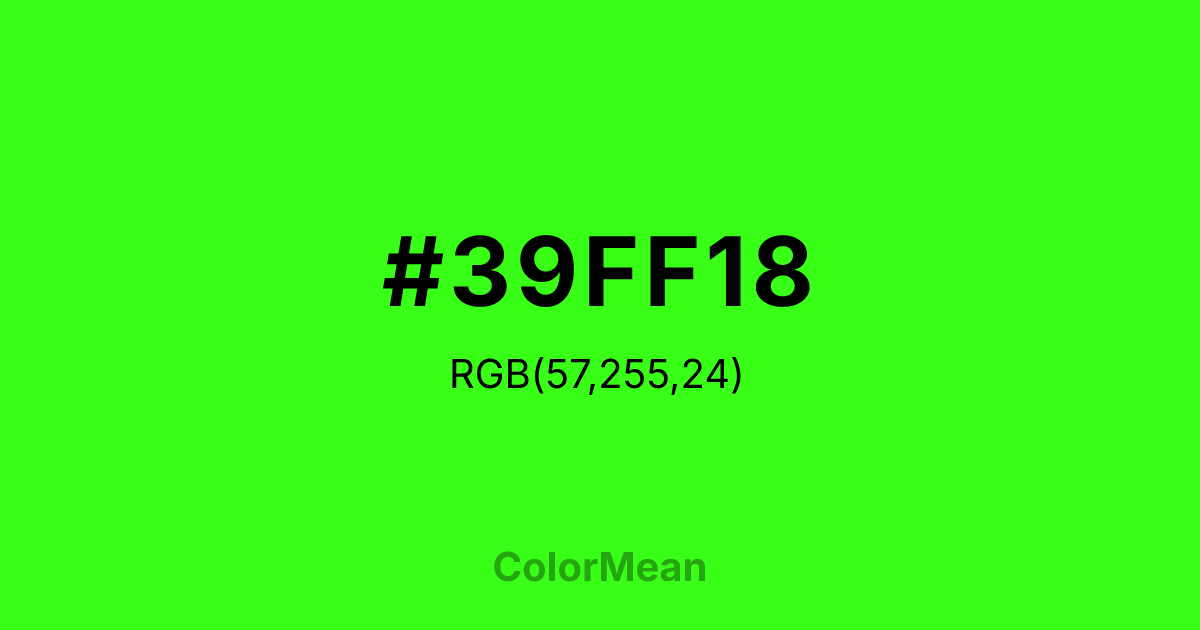#39FF18 color swatch