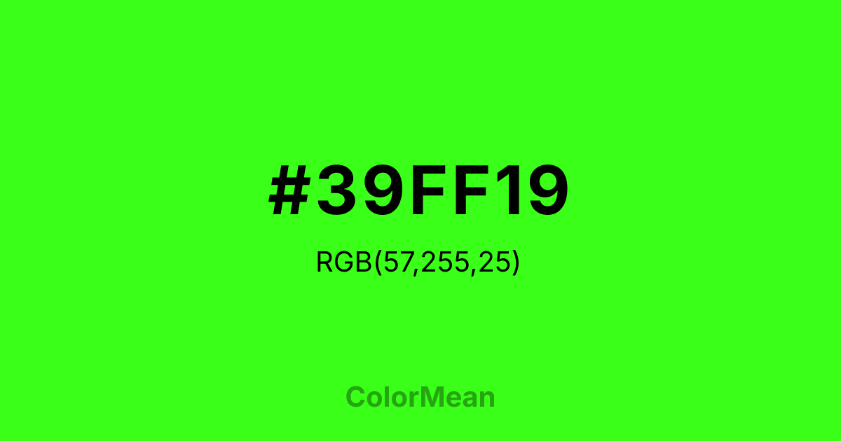 #39FF19 color swatch