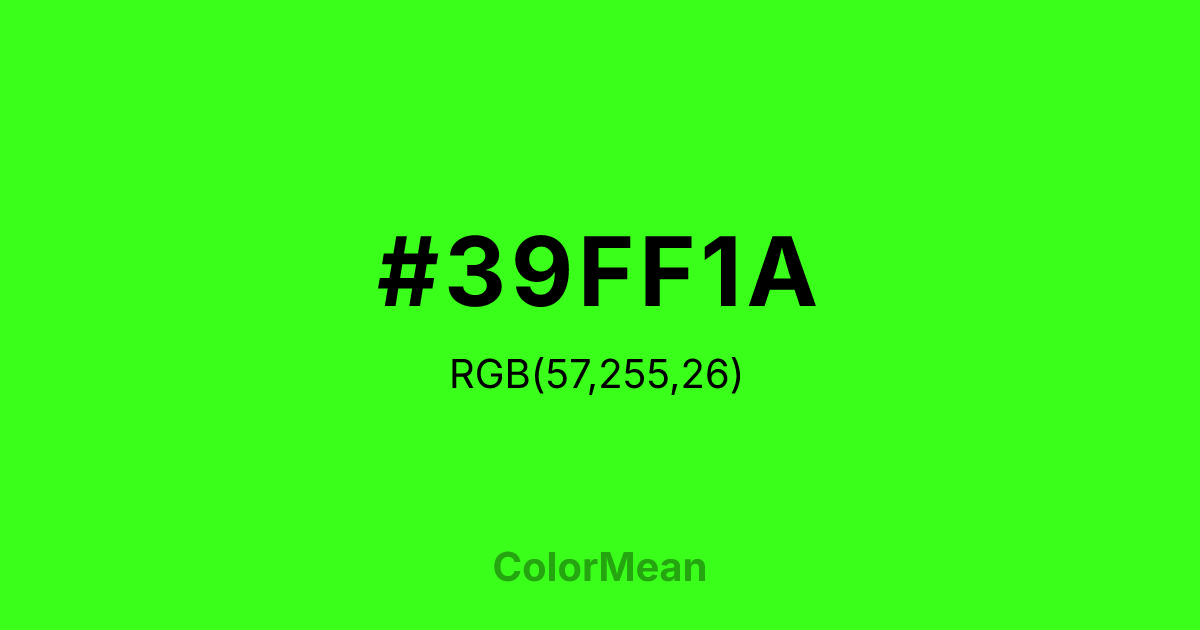 #39FF1A color swatch