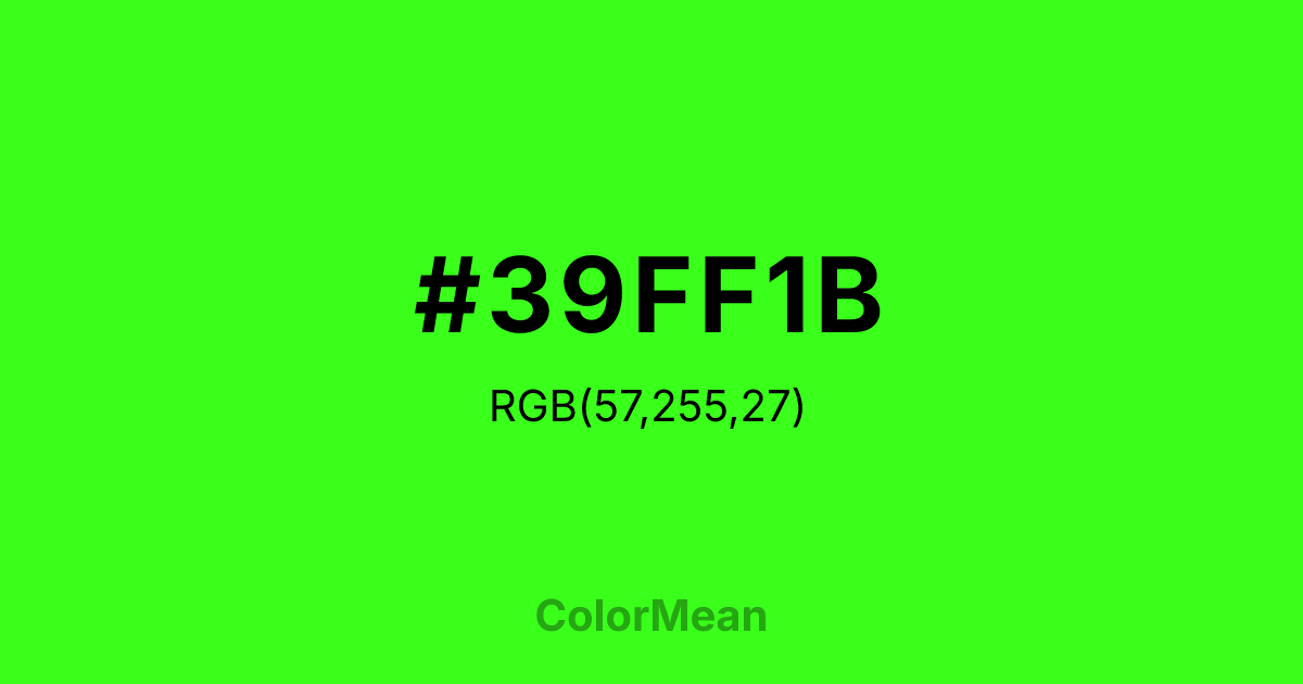 #39FF1B color swatch