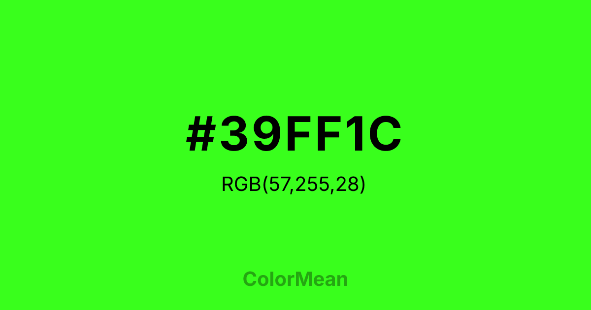 #39FF1C color swatch