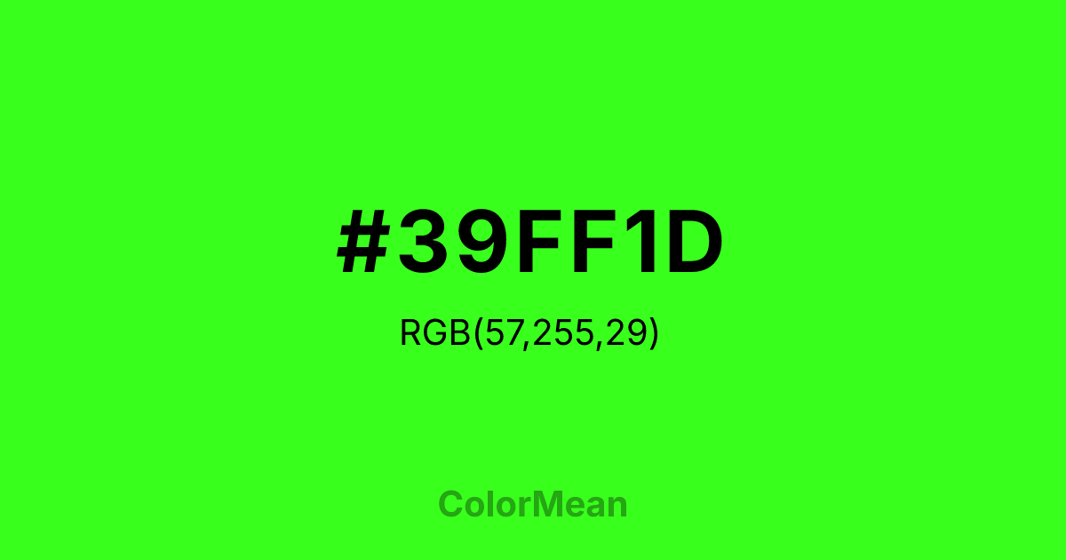 #39FF1D color swatch