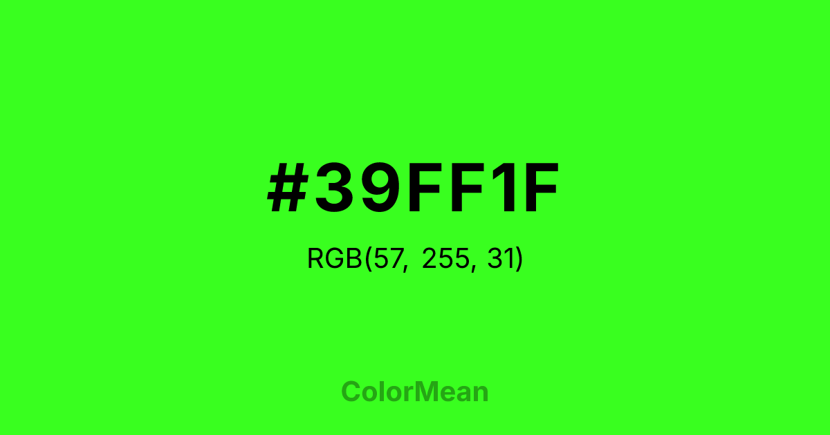 #39FF1F color swatch