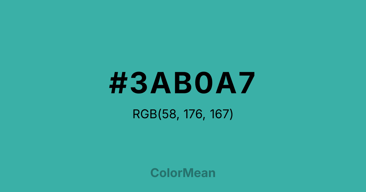 #3AB0A7 color swatch