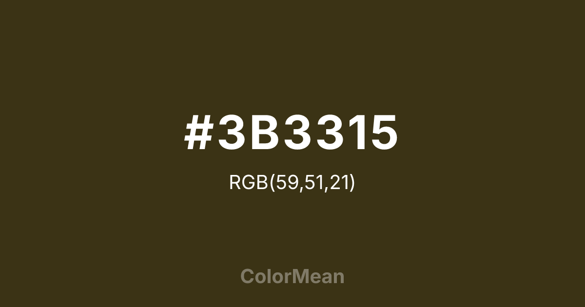 #3B3315 color swatch
