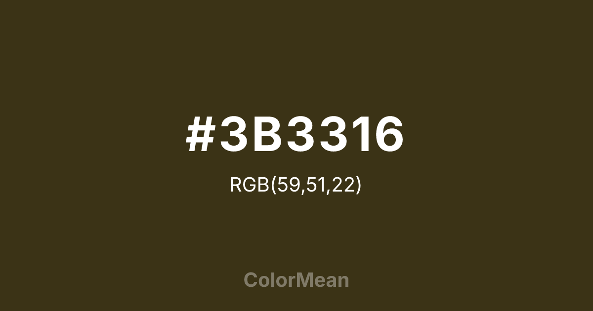 #3B3316 color swatch
