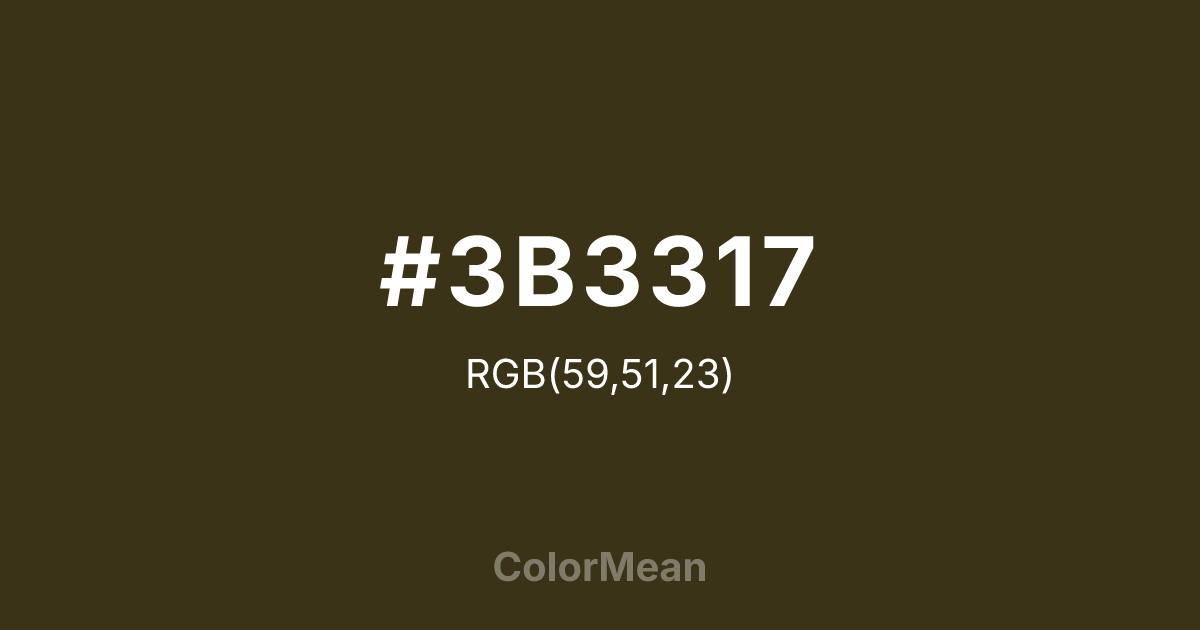 #3B3317 color swatch
