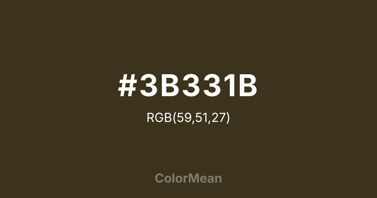 #3B331B color swatch
