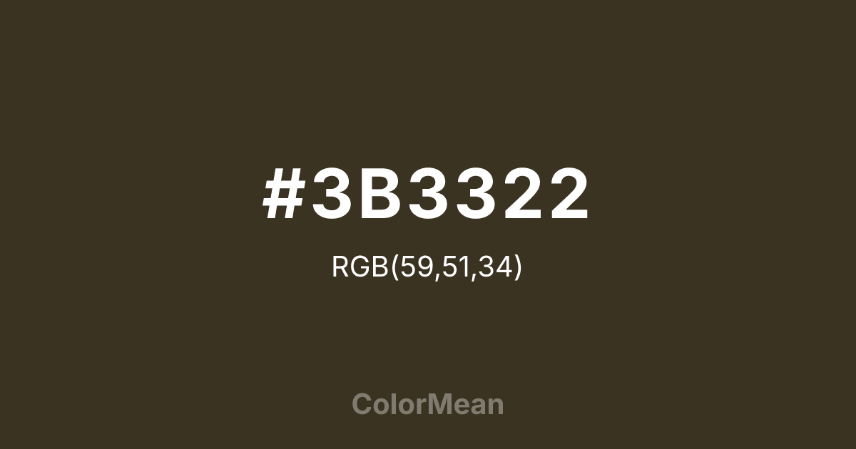 #3B3322 color swatch