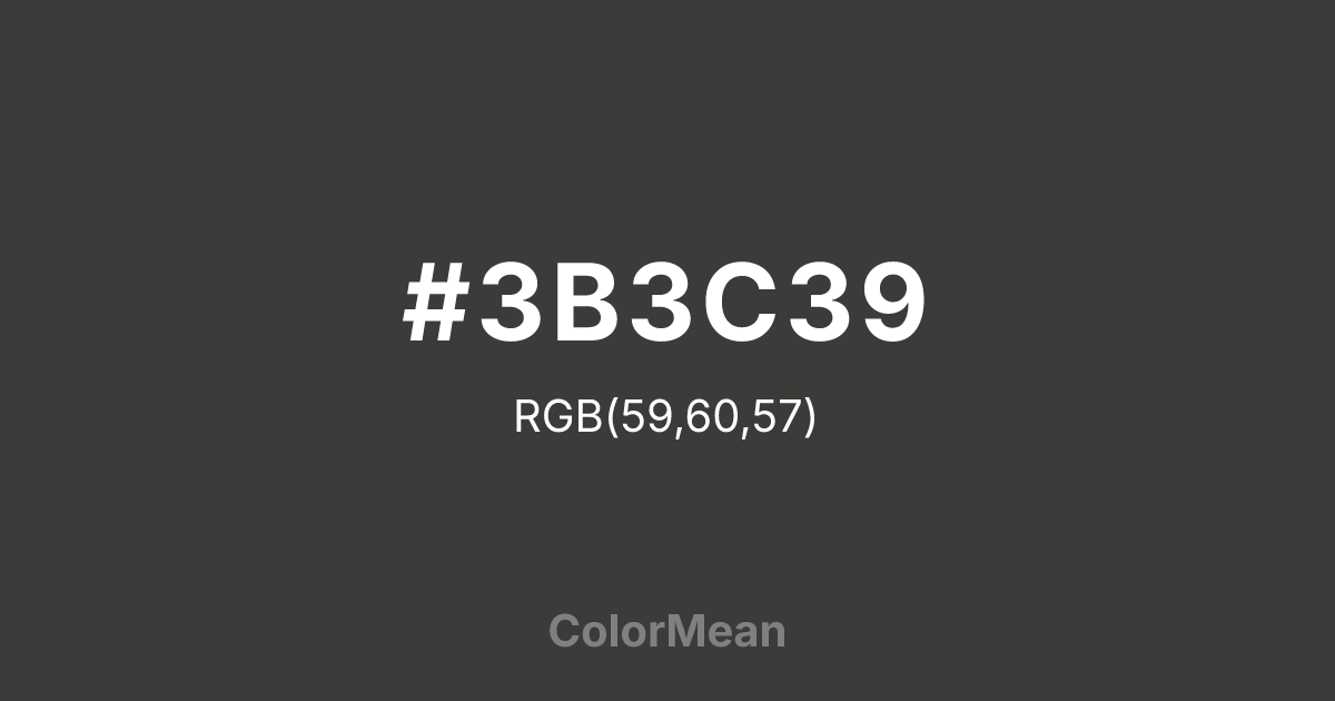#3B3C39 color swatch