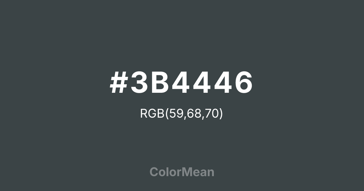 #3B4446 color swatch
