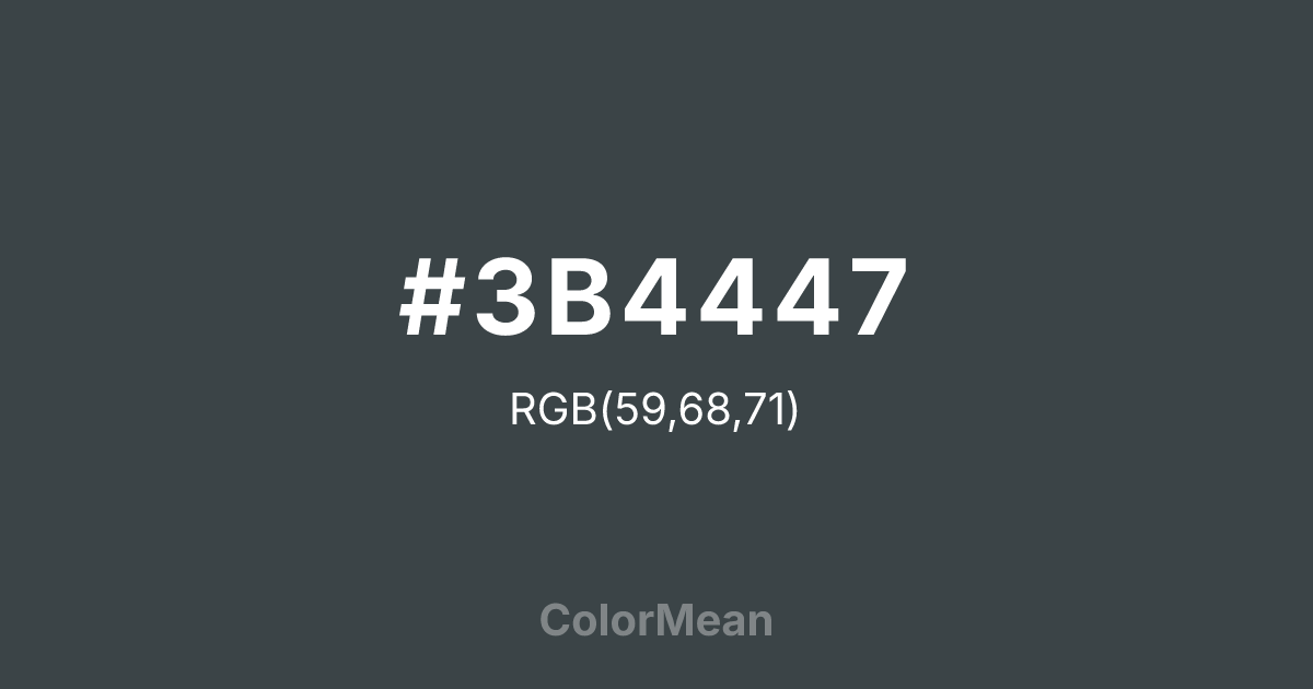 #3B4447 color swatch