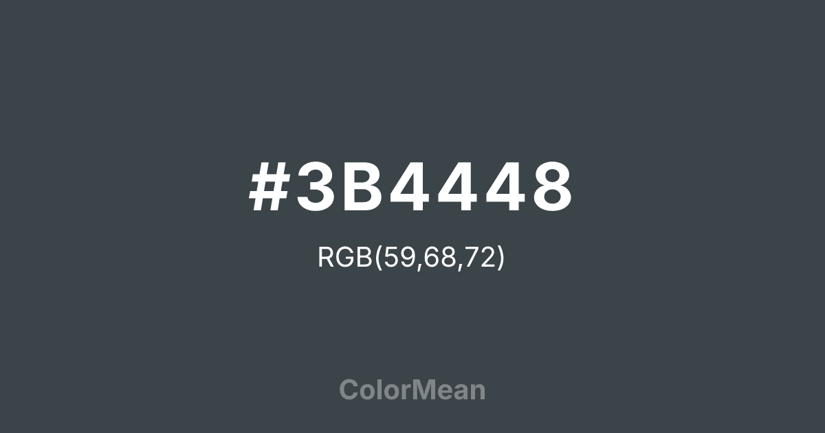 #3B4448 color swatch