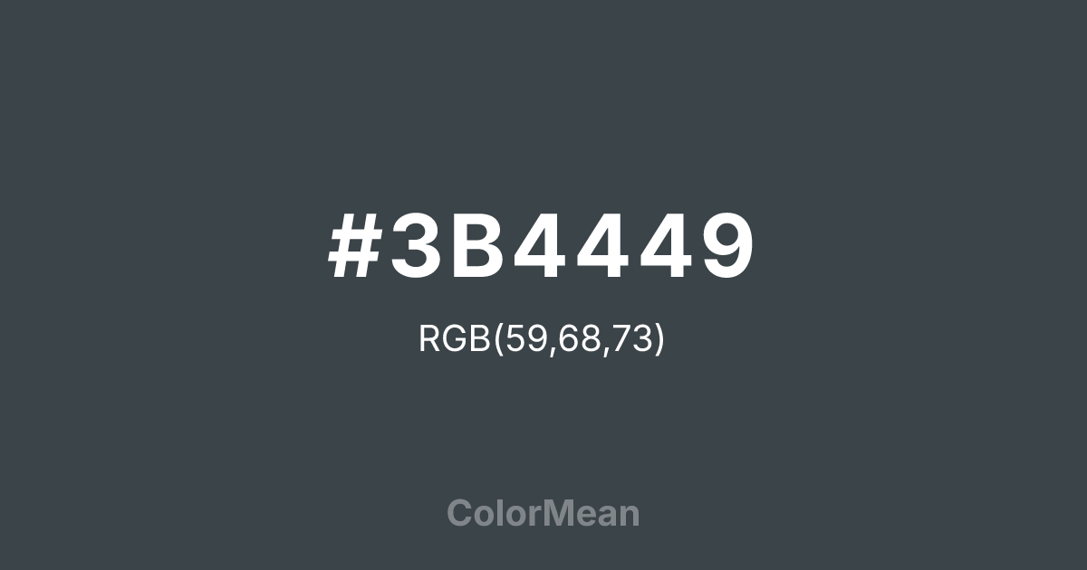 #3B4449 color swatch