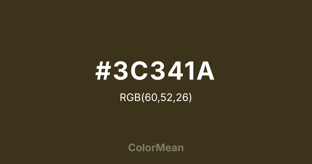 #3C341A color swatch