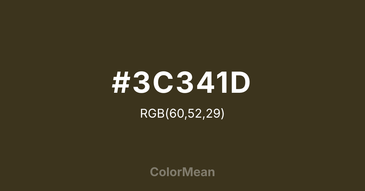 #3C341D color swatch