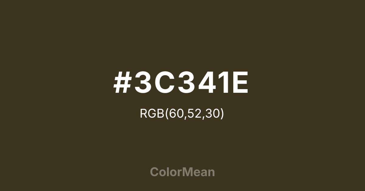 #3C341E color swatch
