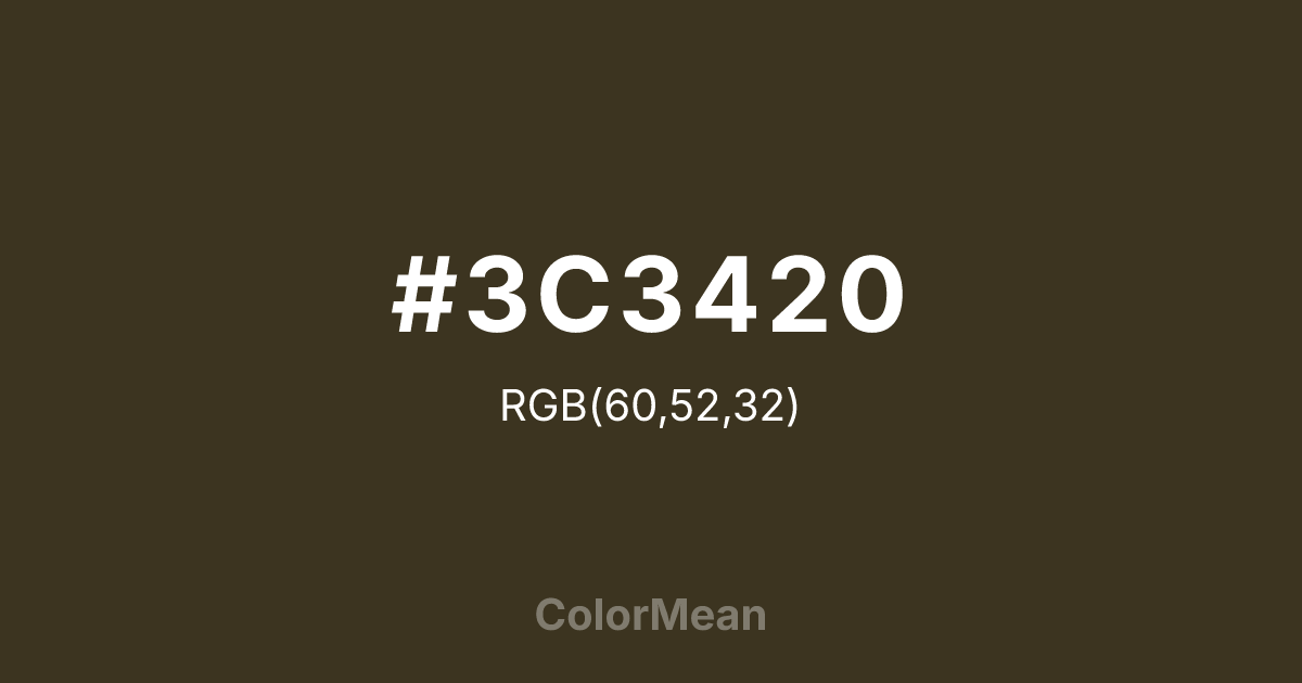 #3C3420 color swatch