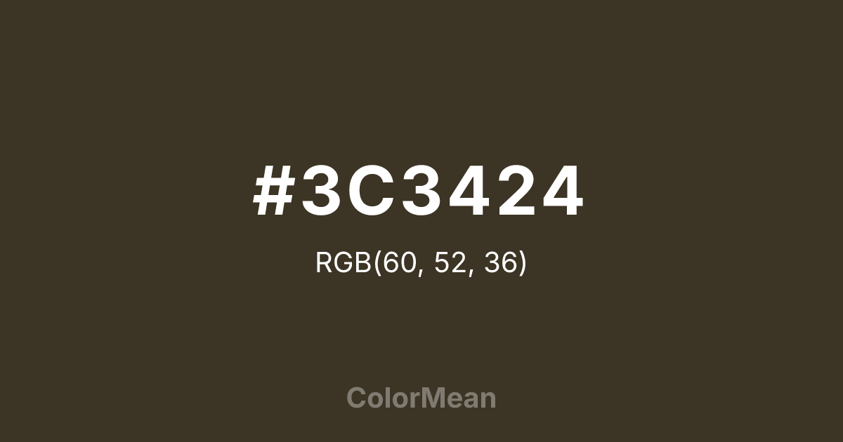 #3C3424 color swatch