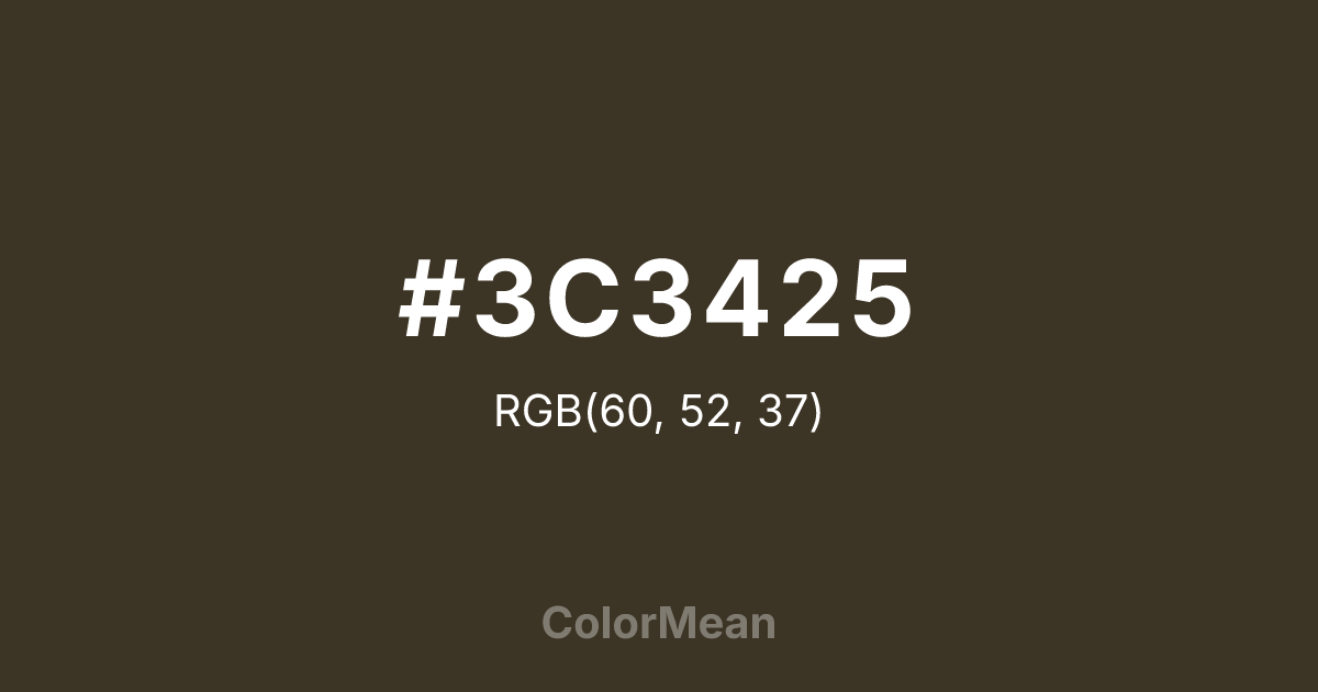 #3C3425 color swatch