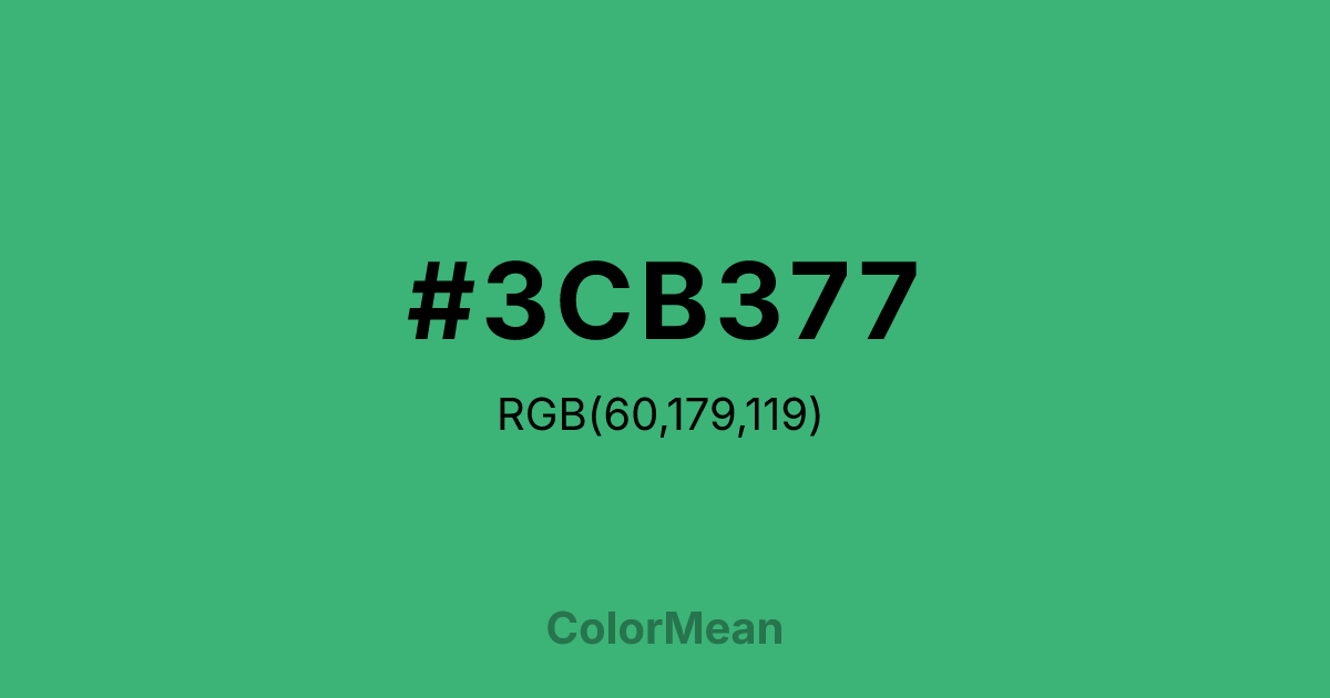 #3CB377 color swatch