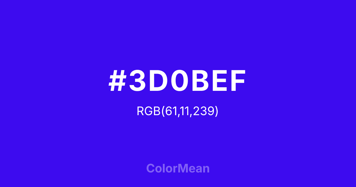 #3D0BEF color swatch