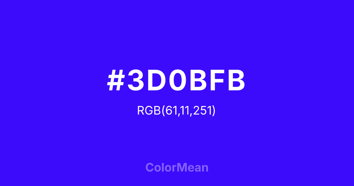 #3D0BFB color swatch