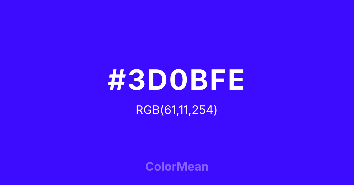 #3D0BFE color swatch