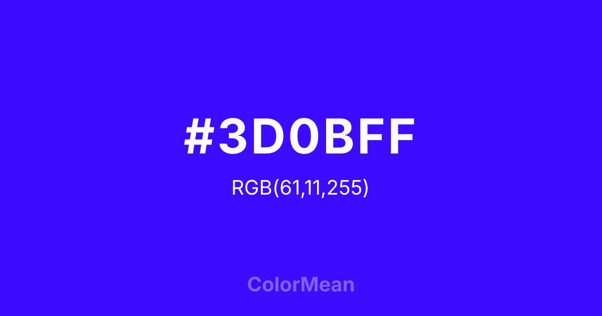 #3D0BFF color swatch