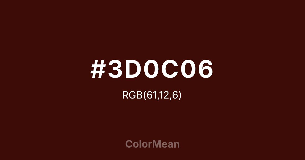 #3D0C06 color swatch