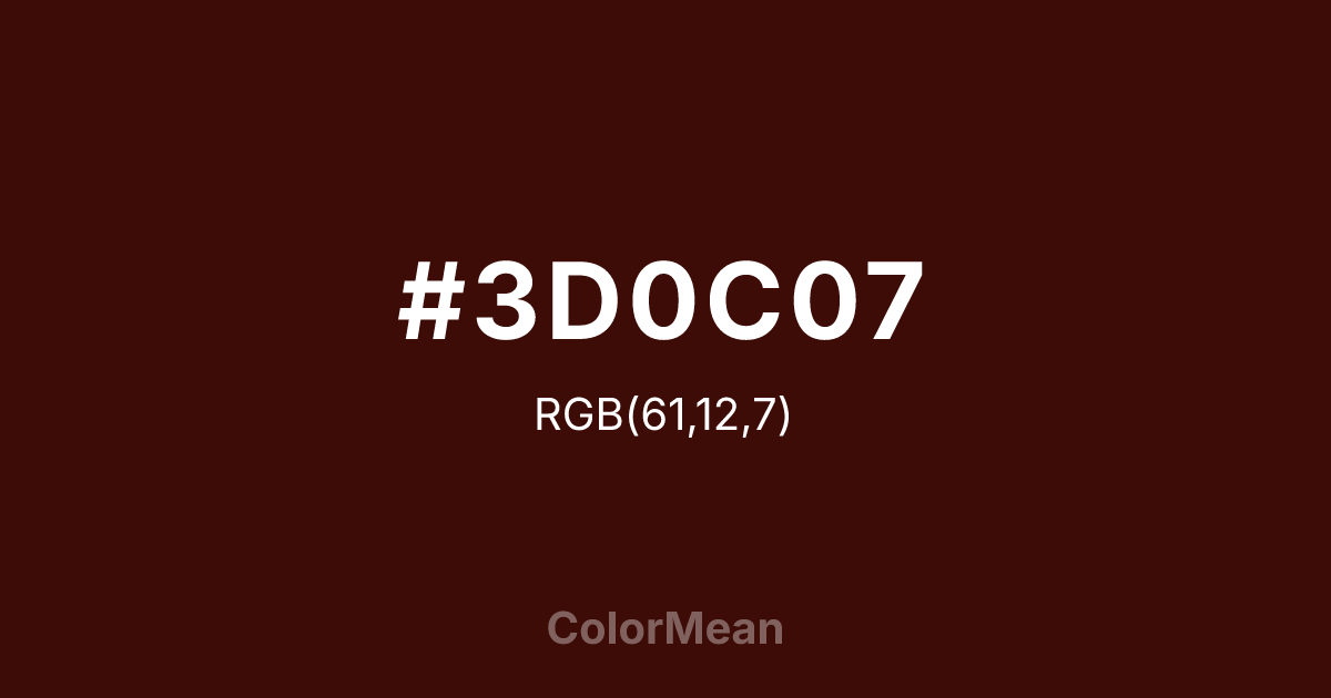 #3D0C07 color swatch