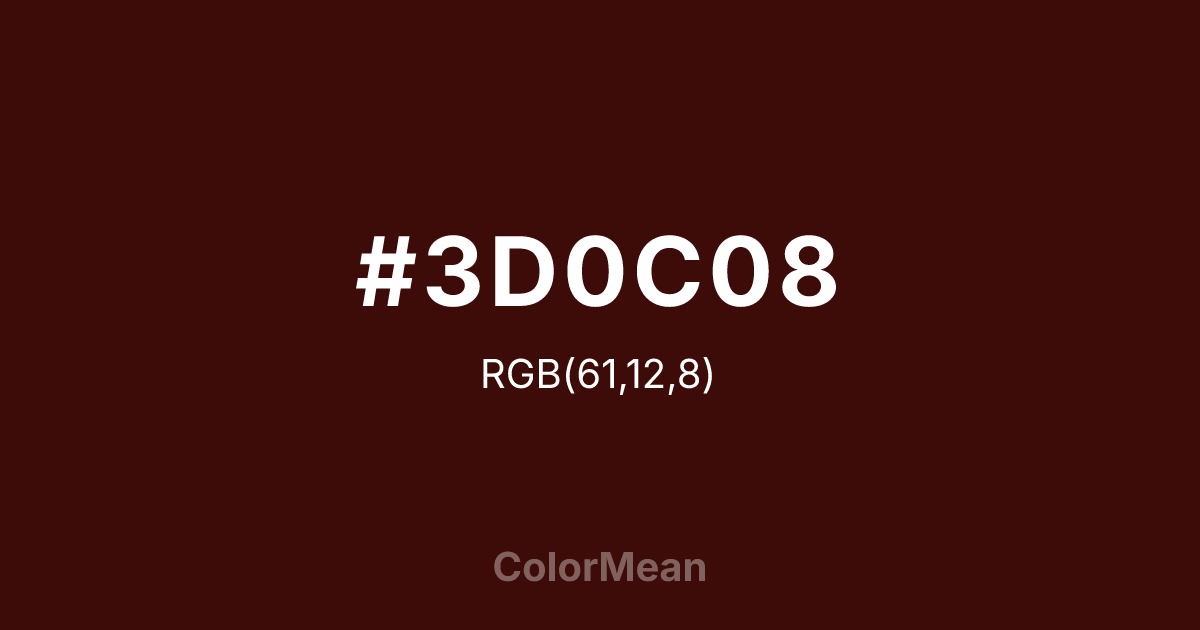 #3D0C08 color swatch