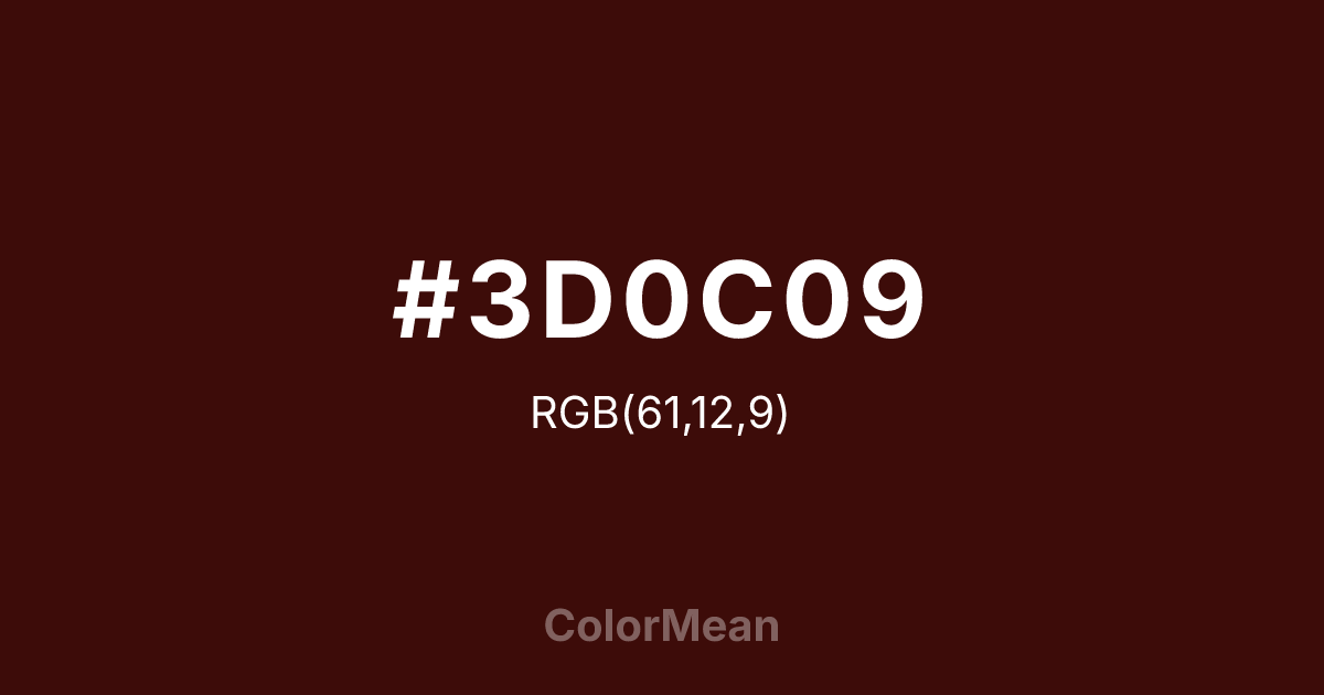 #3D0C09 color swatch