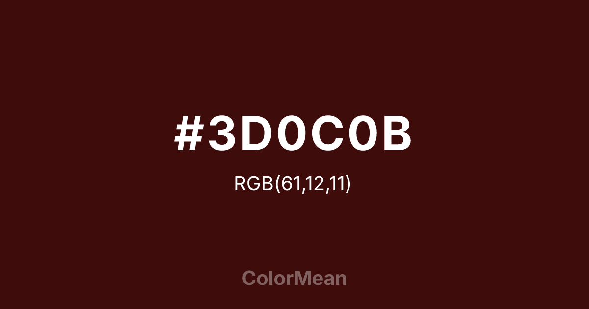 #3D0C0B color swatch
