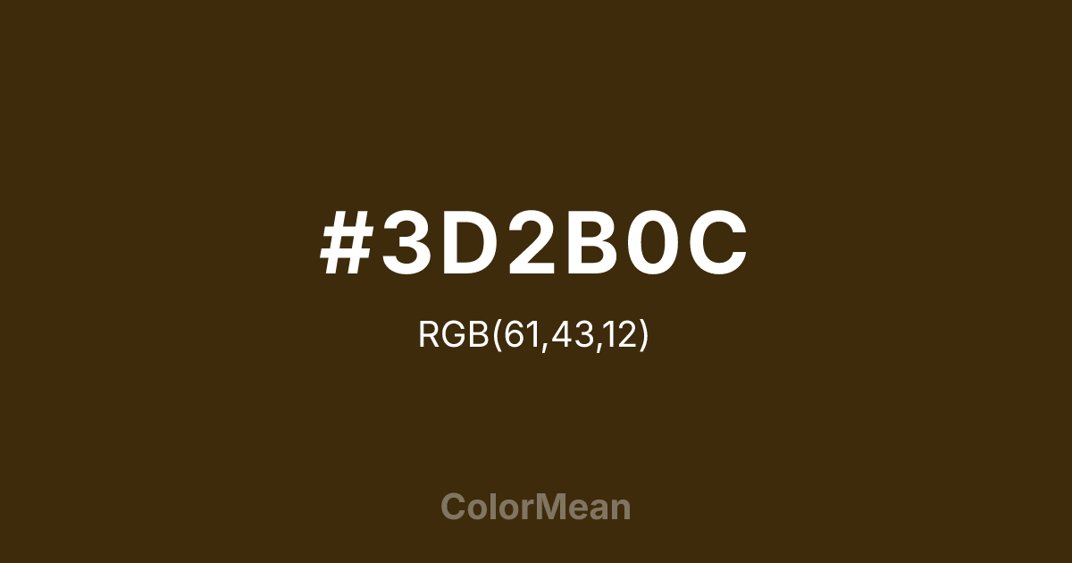 #3D2B0C color swatch