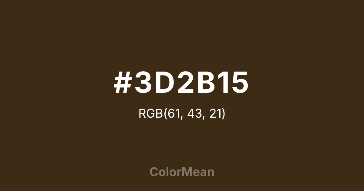 #3D2B15 color swatch