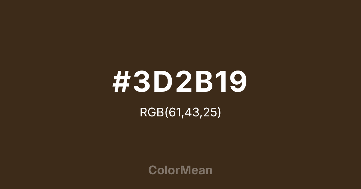 #3D2B19 color swatch