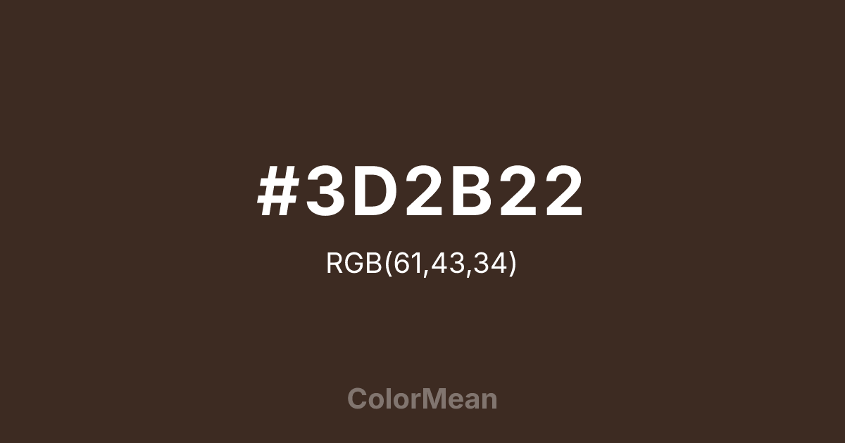 #3D2B22 color swatch