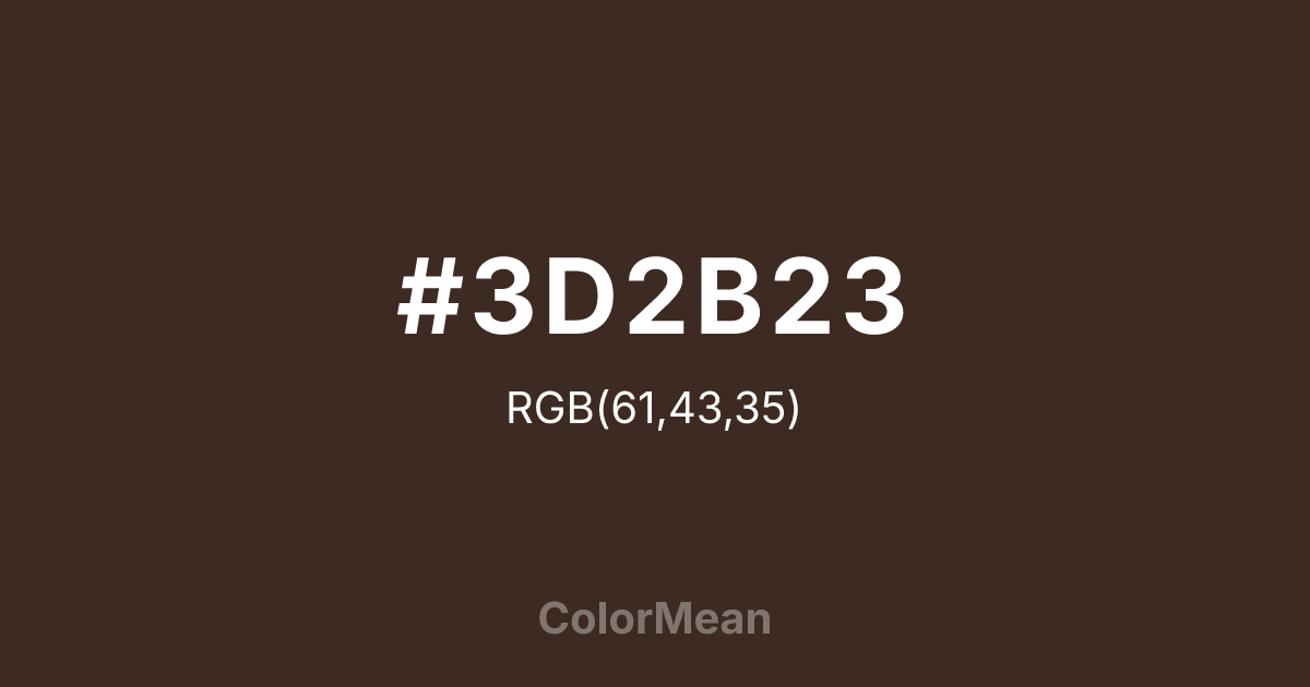 #3D2B23 color swatch