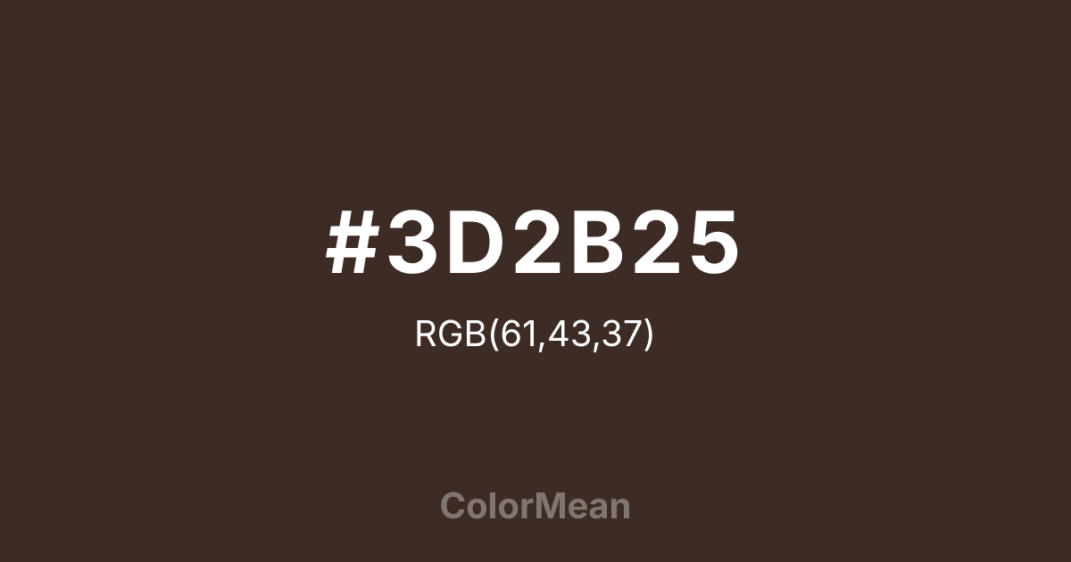 #3D2B25 color swatch