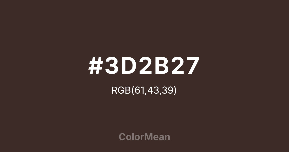 #3D2B27 color swatch